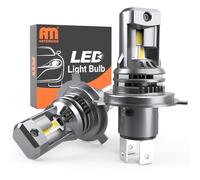 ANTEMOON H4 LED Headlight Bulbs, 100W 20000LM 600% Brighter 6500K Cool White 12V LED High Low Beam Bulb, Wireless Halogen Replacement, Non-polarity Plug and Play, Pack of 2