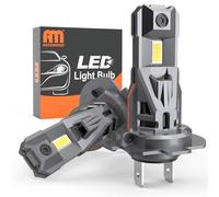 ANTEMOON H7 LED Headlight Bulbs, 100W 20000LM 600% Brighter 6500K Cool White 12V LED High Low Beam Bulb, Wireless Halogen Replacement, Non-polarity Plug and Play, Pack of 2