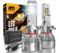 ANTEMOON H7 LED Headlight Bulbs, 110W 30000LM 800% Brightness 6500K Cool White H7 LED Canbus Bulb with Fan 12V 24V Halogen Replacement Conversion Kit IP68 Waterproof Plug and Play, Pack of 2