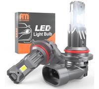 ANTEMOON HB3 9005 LED Headlight Bulbs, 100W 20000LM 600% Brighter 6500K Cool White 12V LED High Low Beam Bulb, Wireless Halogen Replacement, Non-polarity Plug and Play, Pack of 2