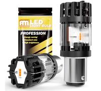 ANTEMOON P21/5W 1157 BAY15D LED Bulbs 100% Canbus Error Free 12V Super Bright Amber Yellow 2057 2357 Car Replacement Lights for Backup Reverse Light, DRL Brake Light, Turn Signal Light, Pack of 2