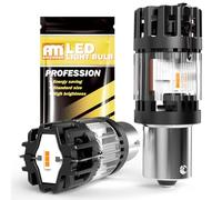 ANTEMOON P21W 1156 BA15S LED Bulbs 100% Canbus Error Free 12V Super Bright Amber Yellow 382 7506 1141 Car Replacement Lights for Backup Reverse Light, Turn Signal Light, Rear Fog Light, Pack of 2