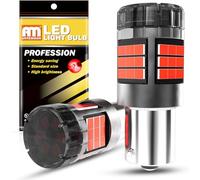 ANTEMOON PY21W BAU15S LED Bulbs Canbus Error Free Super Bright 5000LM Brilliant Red 12V 24V 7507 1056 5009 Car Replacement Bulb for Backup Reverse Parking Tail Brake Turn Signal Light, Pack of 2