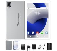 ANTEMPER Latest Android Tablet 10.1 Inch, 5G WiFi Tablets Mit 16GB RAM+128GB ROM(1TB TF),2 in 1 Tablet with Keyboard Mouse Pen-Octa-Core2.0Ghz | 7000mAh | 1080FHD | 13MP Camera | WLAN GPS -Silvery