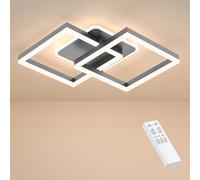 ANTENLICHT 40 W LED Living Room Dimmable Ceiling Light with Remote Control, Geometric Design, Warm White 3000K-6500K, 3600LM Ceiling Lighting for Bedroom, Dining Room, Grey