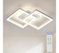 ANTENLICHT 40 W LED Living Room Dimmable Ceiling Light with Remote Control, Geometric Design, Warm White 3000K-6500K, 3600LM Ceiling Lighting for Bedroom, Dining Room, White