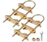 Antenna Mast Clamp TV Satellite Pole Mount Bracket - Heavy Duty Rod to Rod Clamp - Double Pipe Connection Clamp for Antenna Mounting (U-Shape Antenna Mast Clamp, 2)