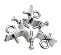 Antenna Mast Mount Clamp Down Guy Wire Ring, Upgraded Adjustable 3 Way Down Guying Wire Clamp for Pole up to 2.4 inches,Heavy Duty Stainless Steel