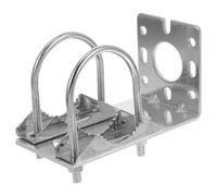 Antenna Mount Bracket Aluminium Alloy with U-bolt Clamp | Serrated Gripping Plates, Anti-slip Teeth, Multiple Holes and Slots, Simple Installation, Silver Finish, for 4G 5G Antennas