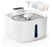 ANTERLE Smart Wireless Cat Water Fountain, 3.2L/108floz Battery Powered Water Dispenser, Quiet and Easy to Clean, Automatic Pet Water Fountain for Cat and Dog Indoor, Includes 2 Filters and 2 Spouts