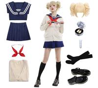 Antermaxier Anime Himiko Toga Cosplay Costume Japanese School JK Uniform Dress Full Set for Halloween