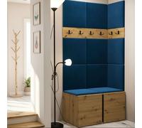 Anteroom Set Orion I Artisan Oak Shoe Cabinet Hangers Blue Panels