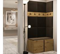 Anteroom Set Orion I Artisan Oak Shoe Cabinet Hangers Brown Panels