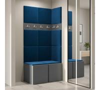 Anteroom Set Orion I Graphite Shoe Cabinet Hangers Blue Panels