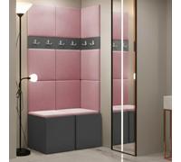 Anteroom Set Orion I Graphite Shoe Cabinet Hangers Pink Panels