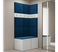 Anteroom Set Orion I White Shoe Cabinet Hangers Blue Panels
