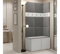 Anteroom Set Orion I White Shoe Cabinet Hangers Grey Panels