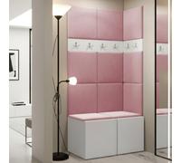 Anteroom Set Orion I White Shoe Cabinet Hangers Pink Panels
