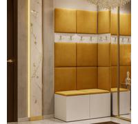Anteroom Set Orion I White Shoe Cabinet Hangers Yellow Panels