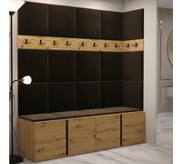 Anteroom Set Orion Ii Artisan Oak Shoe Cabinet Hangers Brown Panels
