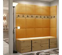 Anteroom Set Orion Ii Artisan Oak Shoe Cabinet Hangers Yellow Panels