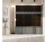 Anteroom Set Orion Ii Graphite Shoe Cabinet Hangers Brown Panels