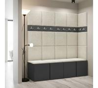 Anteroom Set Orion Ii Graphite Shoe Cabinet Hangers Cream Panels