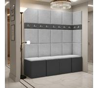 Anteroom Set Orion Ii Graphite Shoe Cabinet Hangers Light Grey Panels