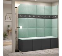 Anteroom Set Orion Ii Graphite Shoe Cabinet Hangers Mint Panels