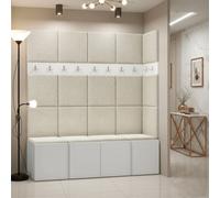 Anteroom Set Orion Ii White Shoe Cabinet Hangers Cream Panels