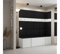 Anteroom Set Orion Ii White Shoe Cabinet Hangers Eco Leather Black Panels