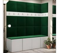 Anteroom Set Orion Ii White Shoe Cabinet Hangers Green Panels