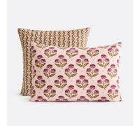 Antes Floral Print Washed Cotton Pillowcase Ikat Print