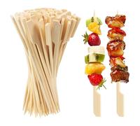 ANTETOK 100 Pieces Bamboo Skewers 12cm, Premium Food Grade BBQ Skewers Bamboo Cocktail Sticks for Finger Food, Kebab, Canape, Marshmallow, Fruit and Burger