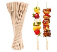 ANTETOK 100 Pieces Bamboo Skewers 30cm, Premium Food Grade BBQ Skewers Bamboo Cocktail Sticks for Finger Food, Kebab, Canape, Marshmallow, Fruit and Burger