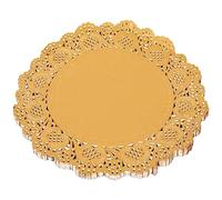 ANTETOK Doyley Lace Paper Doilies Disposable Placemats 12 Inch 200pcs Elegant Paper Doilies Lace for Party, Cakes, and Crafts,Gold