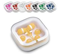 ANTEVIA Wired In-Ear Earphones with Storage Box and 3 Sets of Earbuds | Over 10 Models | Noise Cancelling | Colour: Yellow (Cort Yellow)