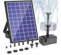 Antfraer Solar Fountain Pump for Bird Bath, 6.5W Solar Fountain with Dry-Run Protection, Solar Water Fountain with Double-Layer Nozzles & 5Ft Tubing for Small Pond Bird Bath Garden DIY Water Feature