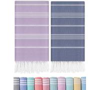 Antfuny 2 Packs Turkish Beach Towels Bathroom Pool Towel Adult Oversized Quick Dry Lightweight No Sand Extra Large Cloud Boho Bath Accessories Summer Vacation Must Haves Surf Equipment Essentials