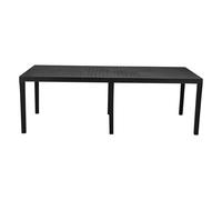 (Antharcite) Large 10-Seater Plastic Adjustable Garden Table