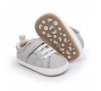 Antheron Baby Girls Boys First Step Canvas Shoes Soft Sole Infant A, A03 Grey, 12-18 Months