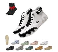 Anthoern Shoes,Non-Slip Breathable Lightweight Beck Shoes,Warm Lined Hiking Walking Snow Boots,Hiking Ankle Boots(White-black,9 UK)