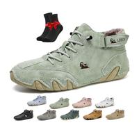 Anthoern Shoes,Non-Slip Breathable Lightweight Beck Shoes,Warm Lined Hiking Walking Snow Boots,Hiking Ankle Boots(Green,9 UK)