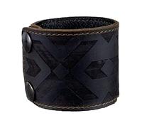 Anthology Gear Stylish Leather Cuff Bracelet Full Grain Wide Wristband For Men and Women (Unisex) Adjustable to 6" or 7 1/4", Large / X-Large, Leather, no gemstone