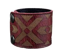 Anthology Gear Stylish Leather Cuff Bracelet Full Grain Wide Wristband For Men and Women (Unisex), S/M, Leather, no gemstone
