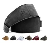 Anthology Gear The Reticent Full Grain Leather Guitar Strap For Electric, Acoustic, and Bass Guitars - (Aged Steel)