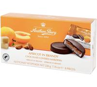 Anthon Berg Dark Chocolate Covered Apricot In Brandy Marzipan Treats, with a Delicious Jam of Fresh fruits, 220 g (Pack of 1)