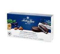 Anthon Berg Dark Chocolate Covered Marzipan Treats, Blueberry In Vodka, with a Delicious Jam of Fresh Fruits, 220 g Box, (Pack of 1)