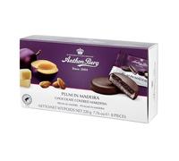 Anthon Berg Dark Chocolate Covered Marzipan Treats, Plum in Madeira, with a Delicious Jam of Fresh Fruits, 220 g Box, (Pack of 1)