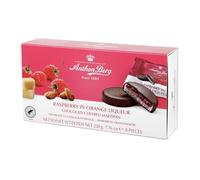 Anthon Berg Dark Chocolate Covered Marzipan Treats, Raspberry in Orange Liqueur, with a Delicious Jam of Fresh Fruits, 220 g Box (Pack of 1)